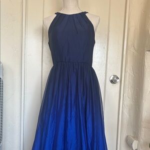 Betsy & Adam Elegant Blue Halter Dress
